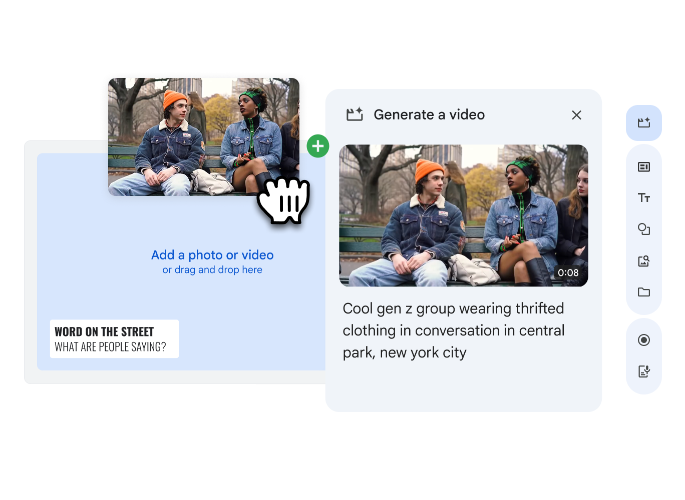 Using a text prompt to generate a short AI video in Google Vids