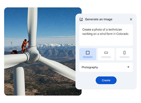 Using a text prompt to generate an image in Google Vids