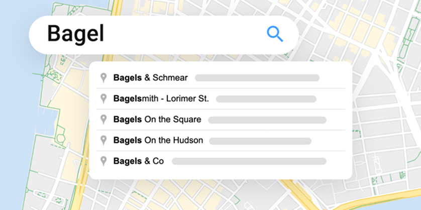 Map with an autocomplete dropdown.